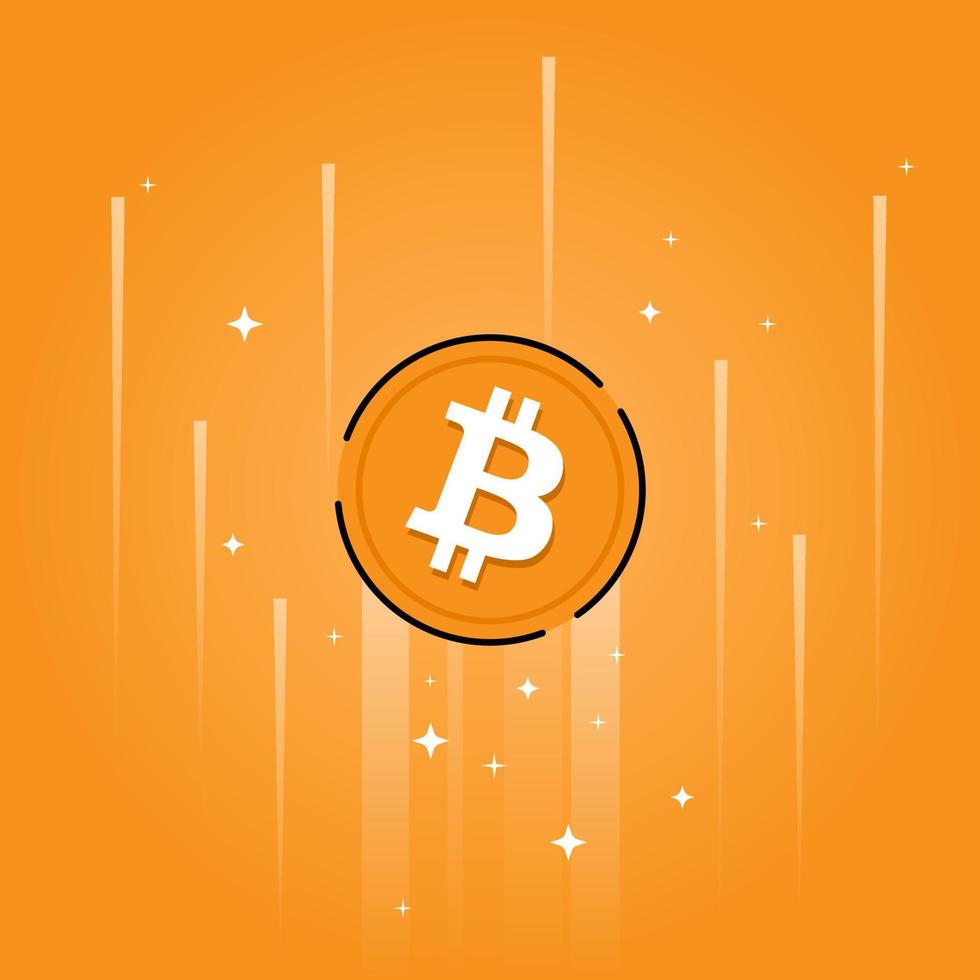 Bitcoin exchange. Blockchain technology. Bitcoin to the moon vector