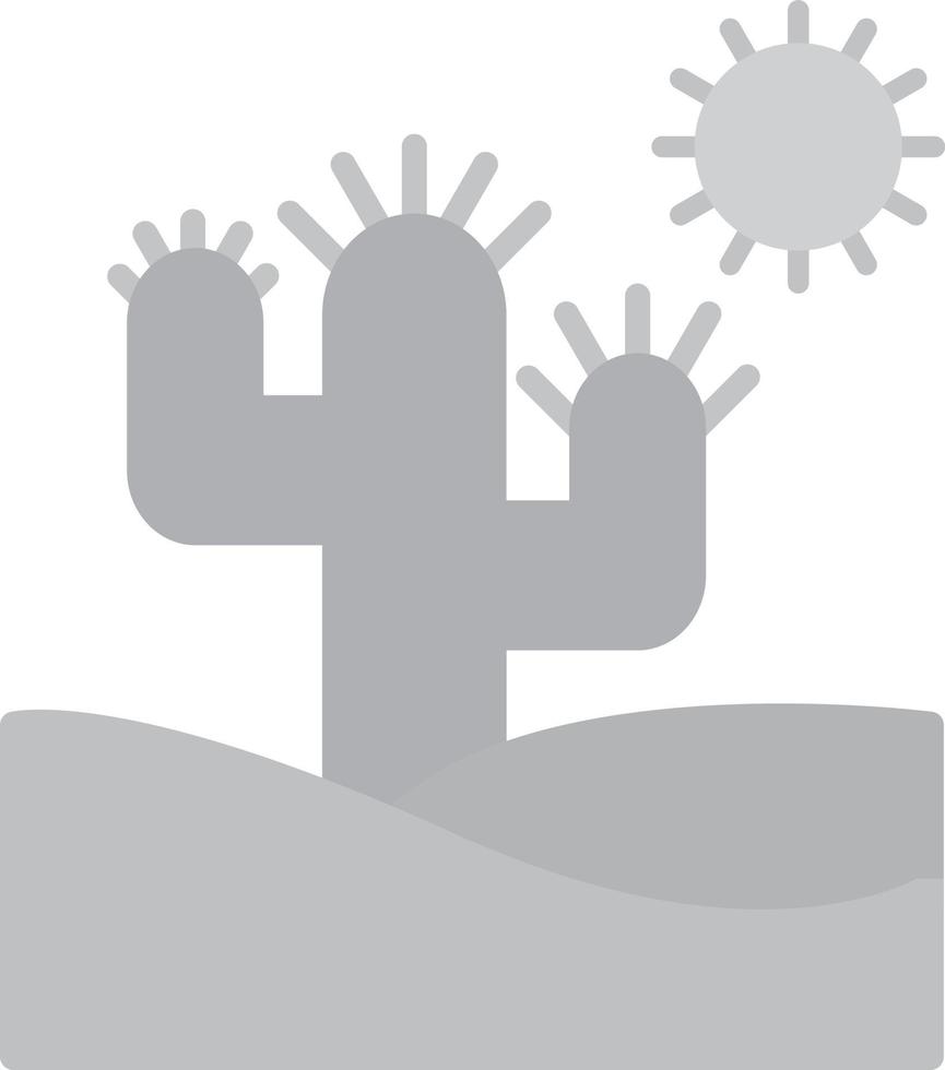 escala de grises plana de cactus vector