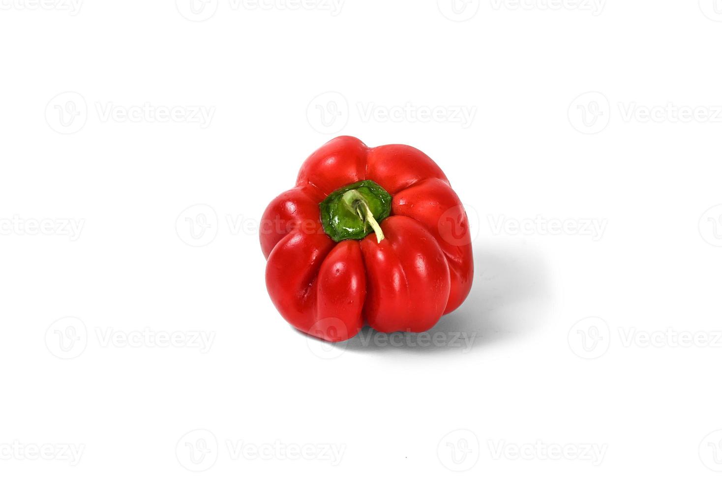 red bell pepper isolated on white background photo