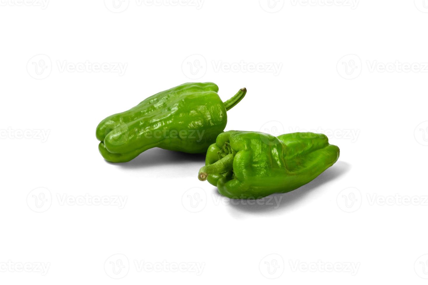 green bell pepper on white background photo