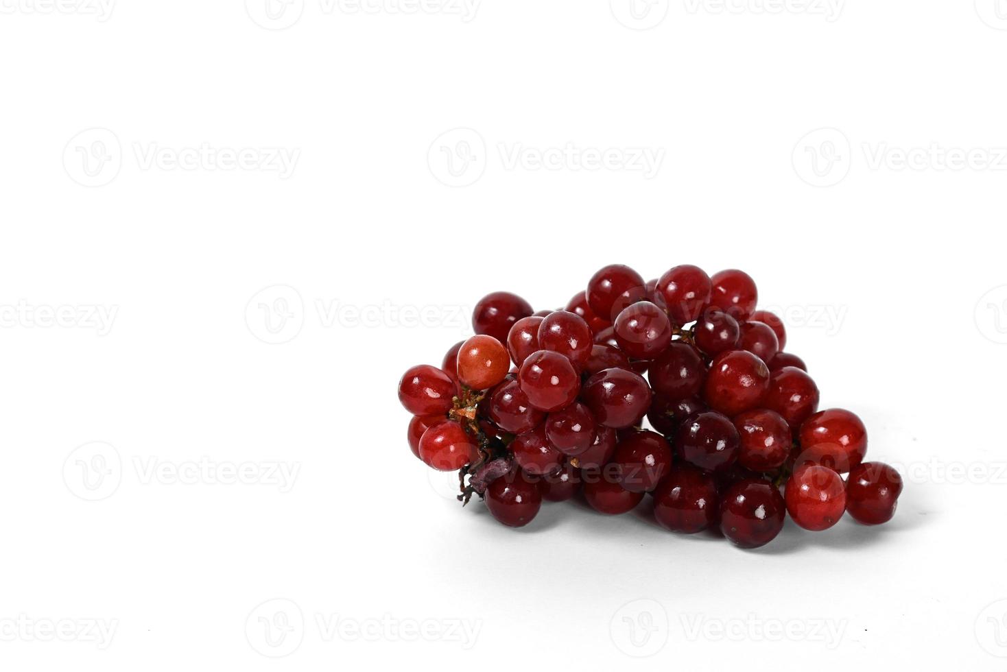 red Grapes isolated on white background photo