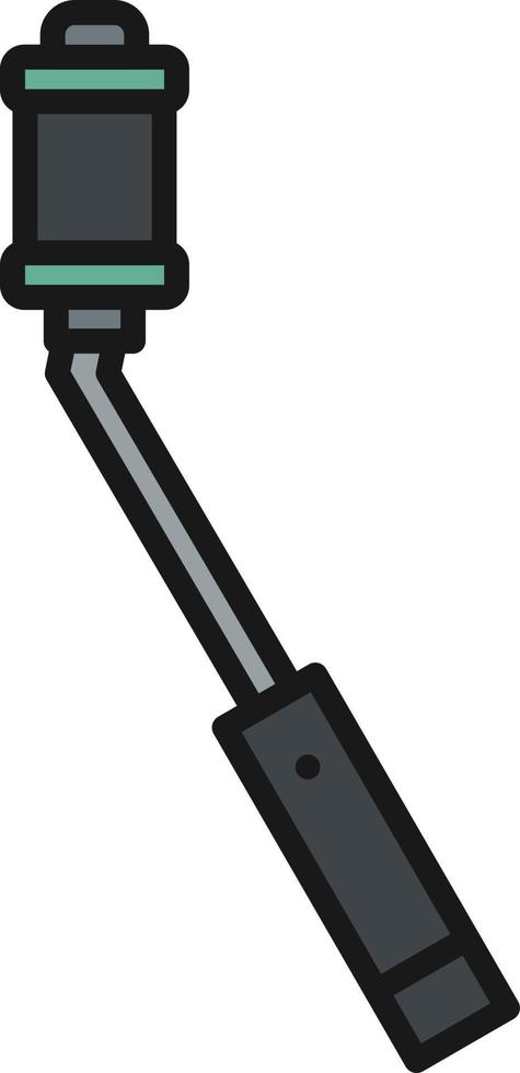 Selfie Stick Line Filled vector