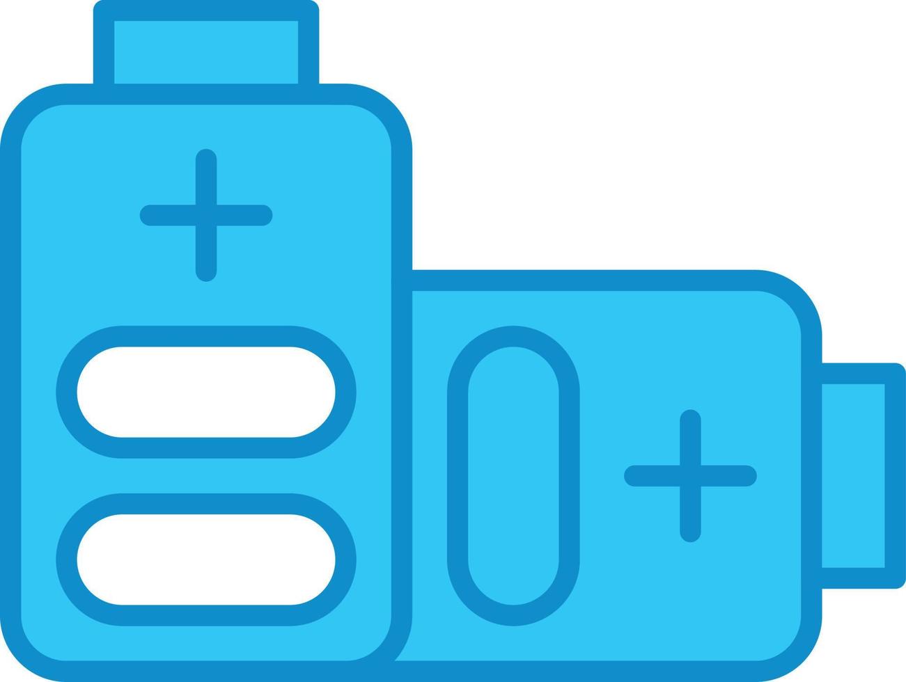 Battery Line Filled Blue vector