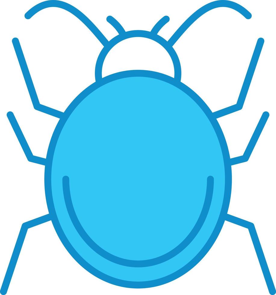 Bug Line Filled Blue vector