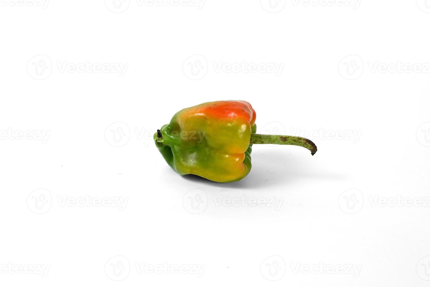 green bell pepper on white background photo