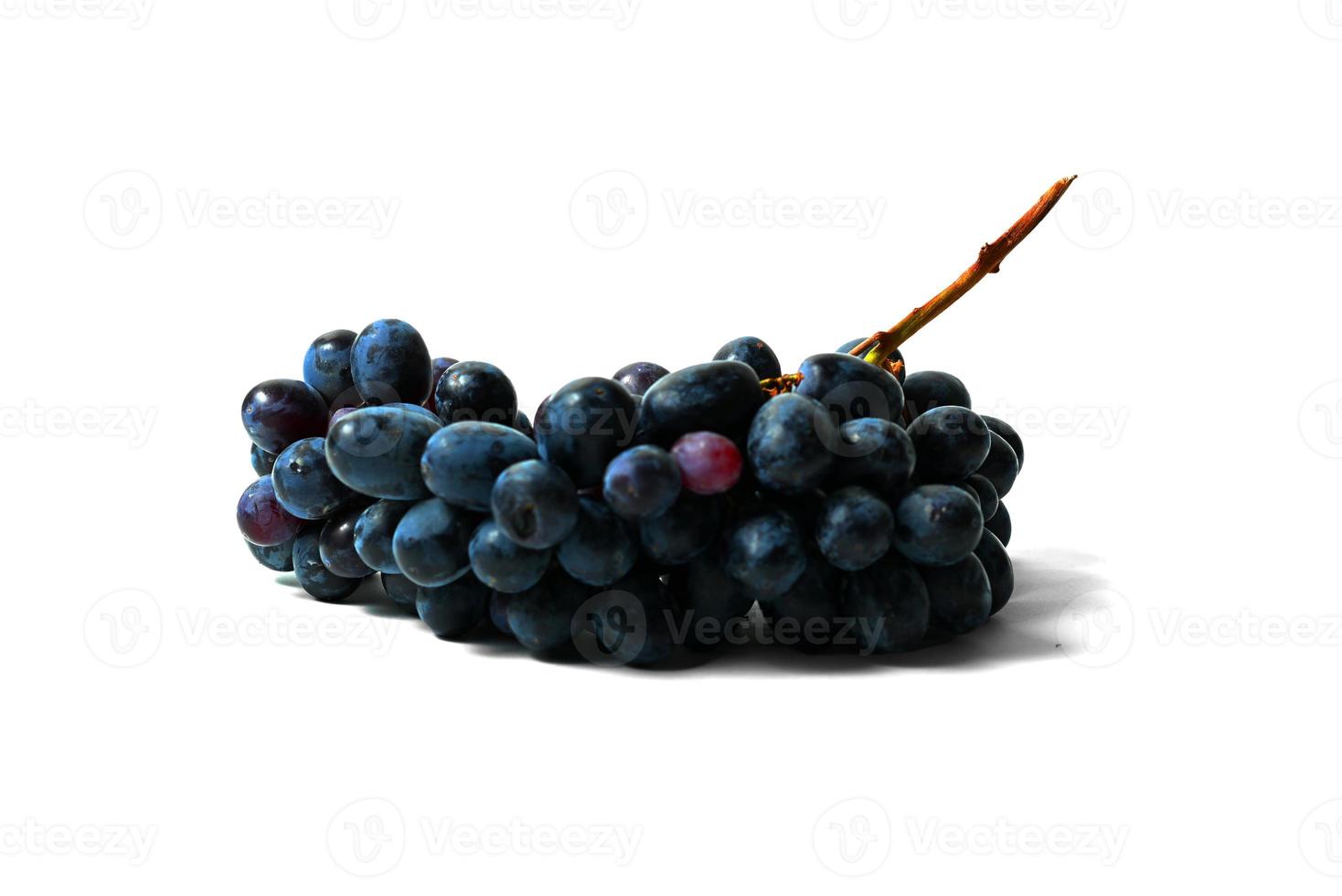 Black grapes isolated on white background photo