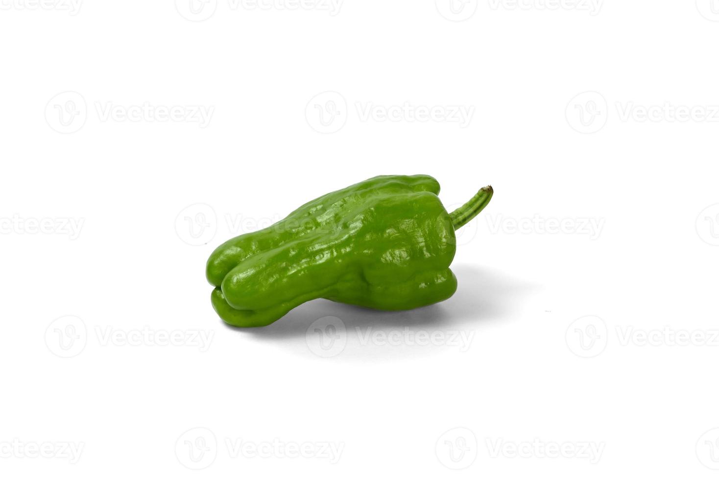 green bell pepper on white background photo