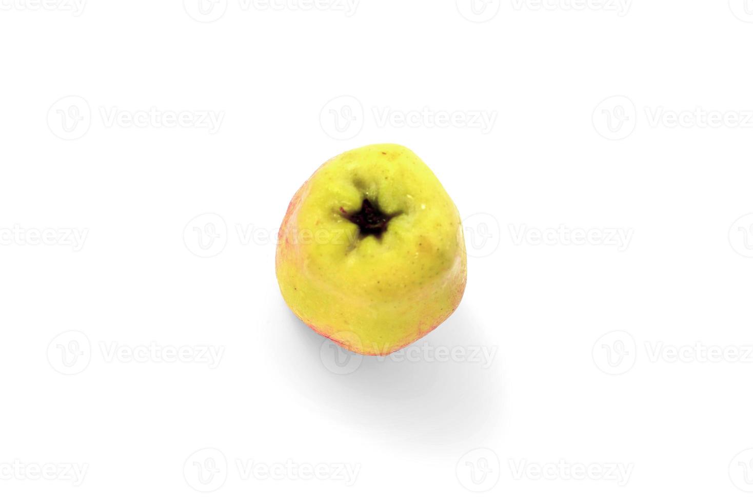 Red yellow apple on white background photo