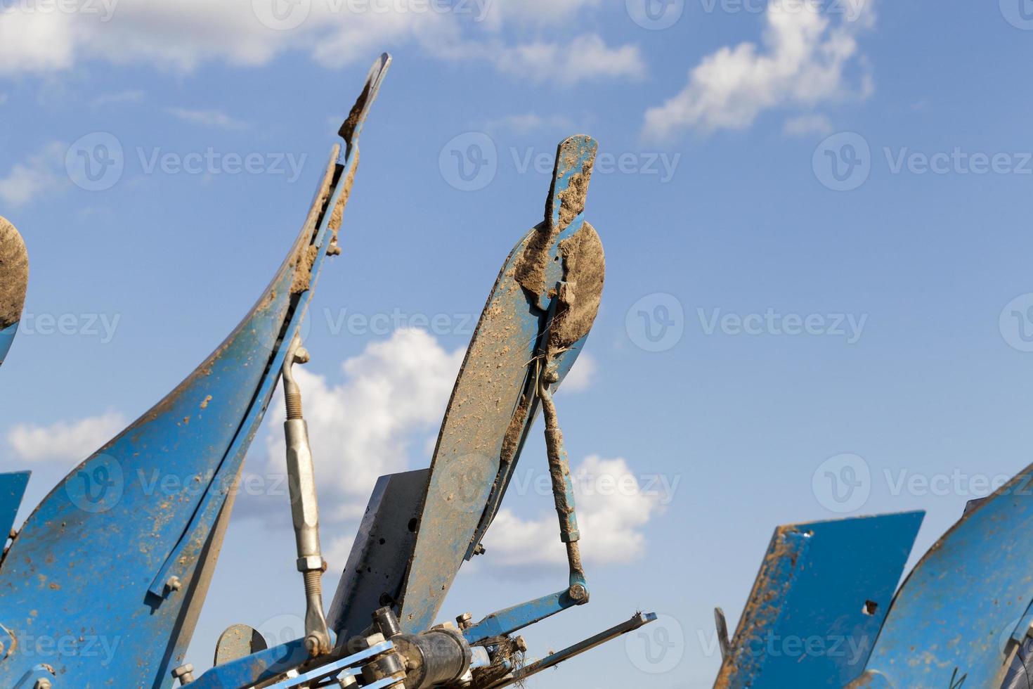 Dirty plow, close up photo