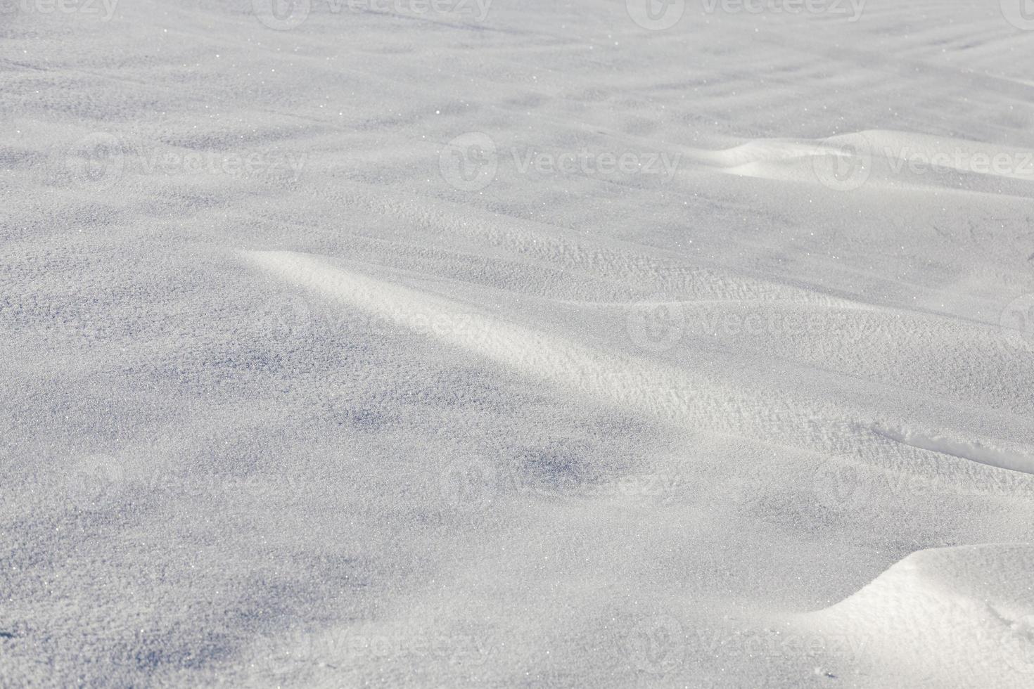 Snowdrifts in winter photo