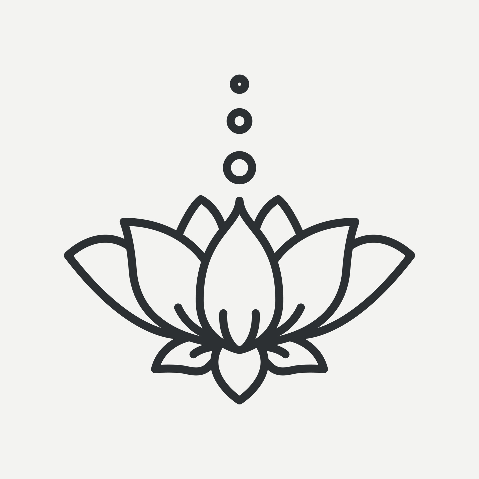 Lotus flower line icon. Symbol of India. Logo for Spa, Yoga Center