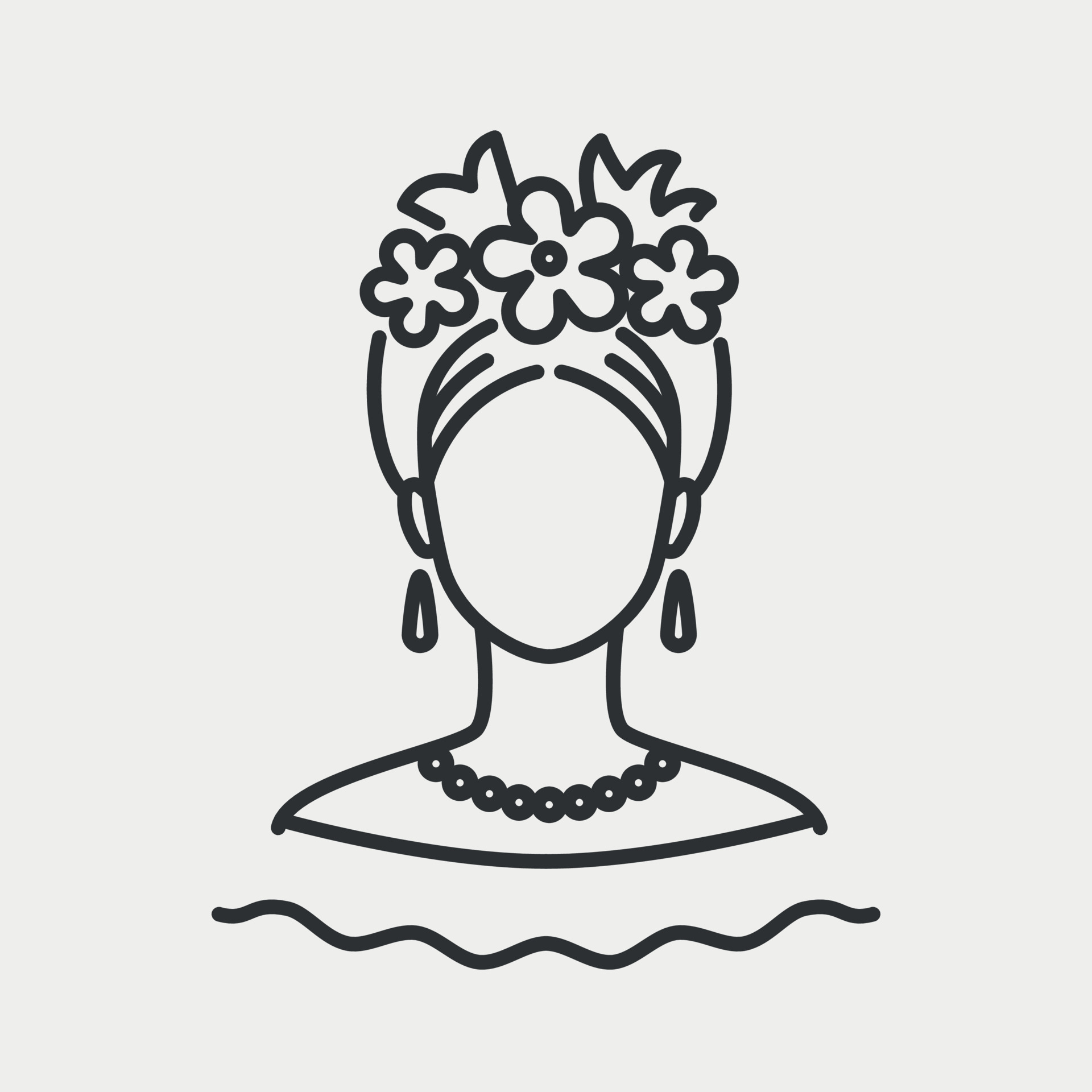Mexican woman with flowers in the hairstyle. Latin female avatar ...