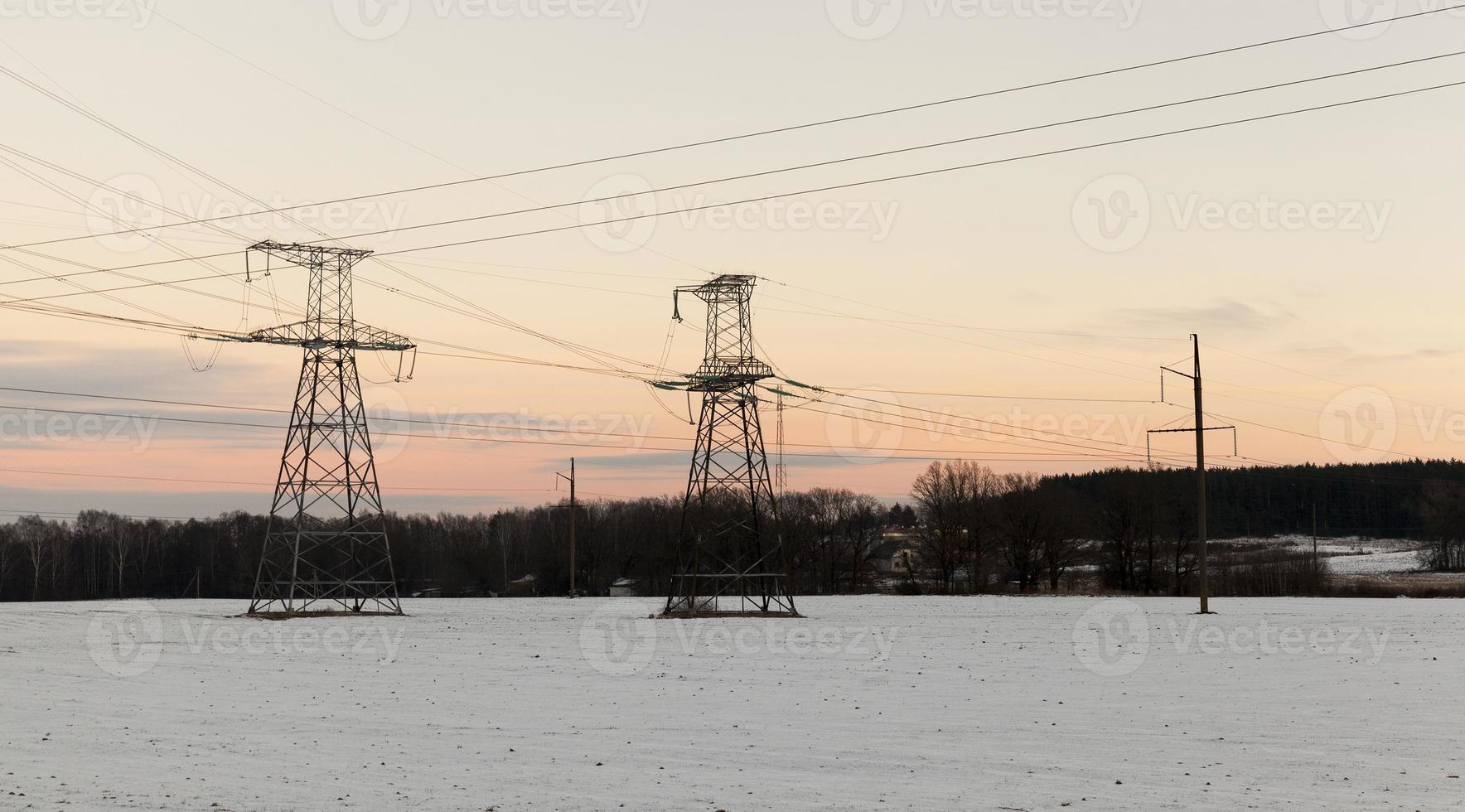 línea de transmisión de alto voltaje foto