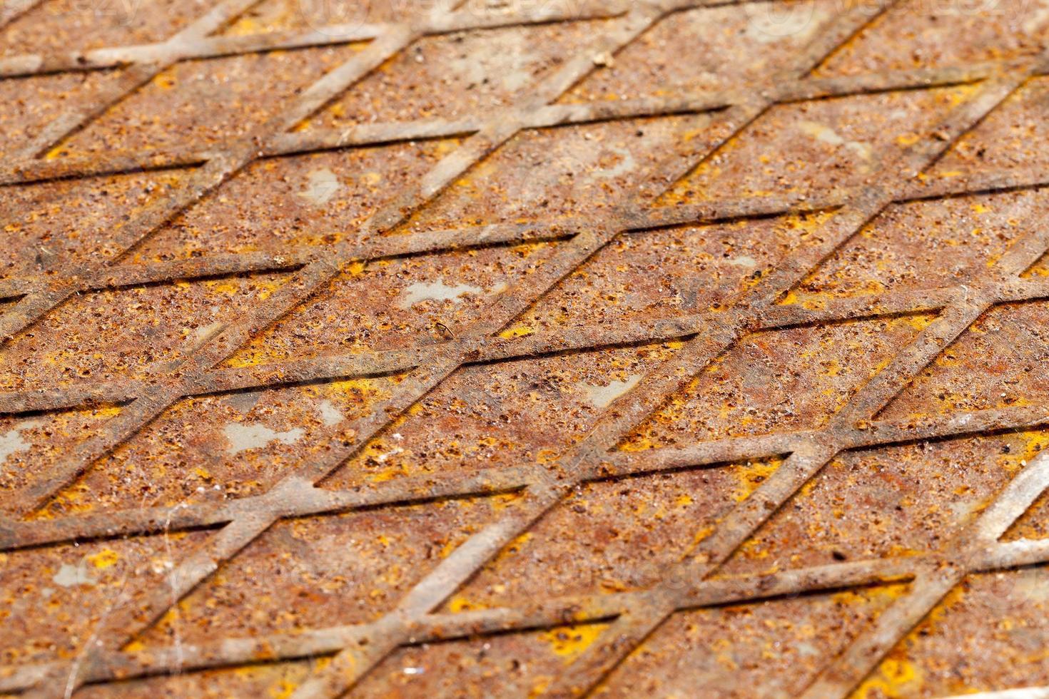 Rusty checker plate photo