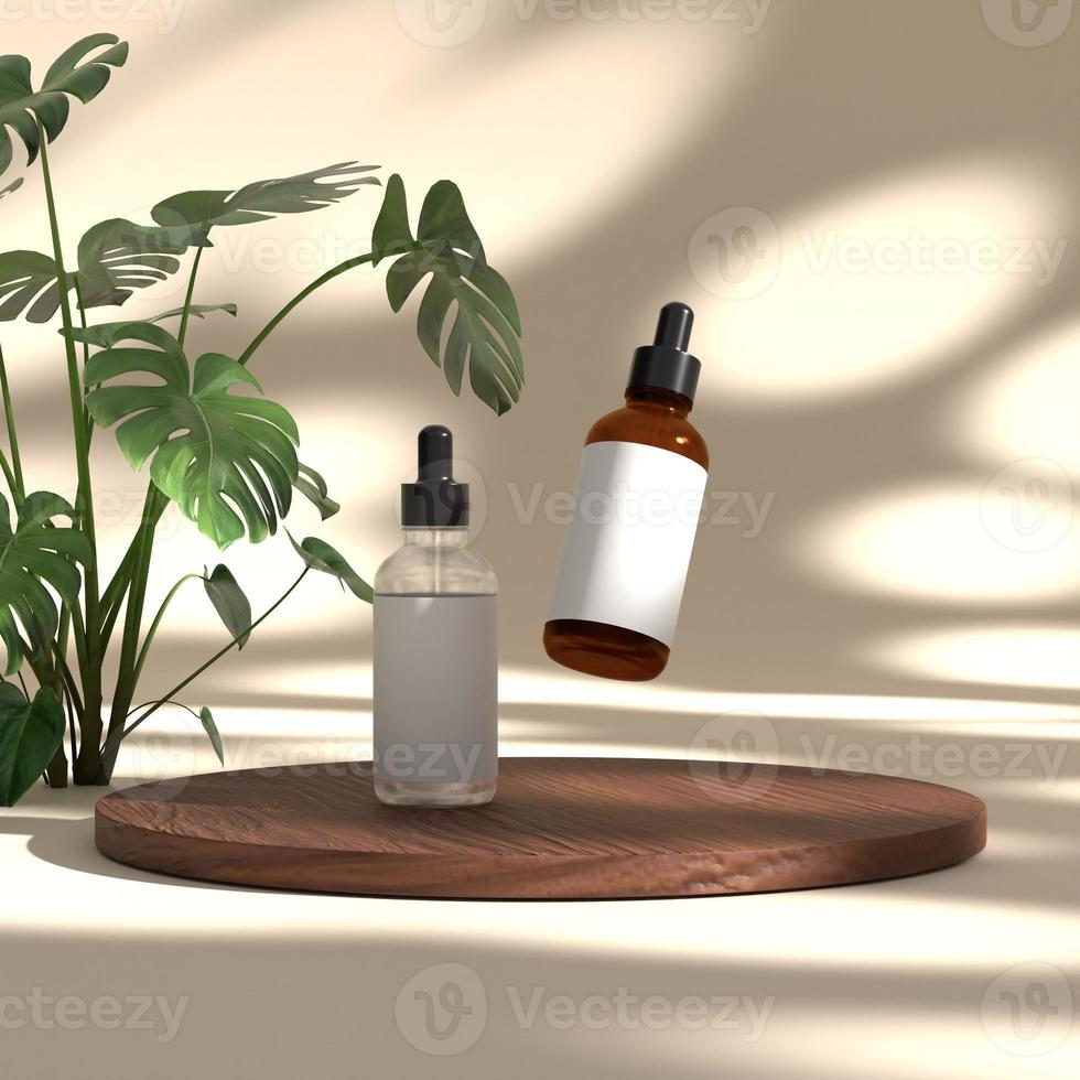 Cosmetic dropper bottle mockup rendering photo
