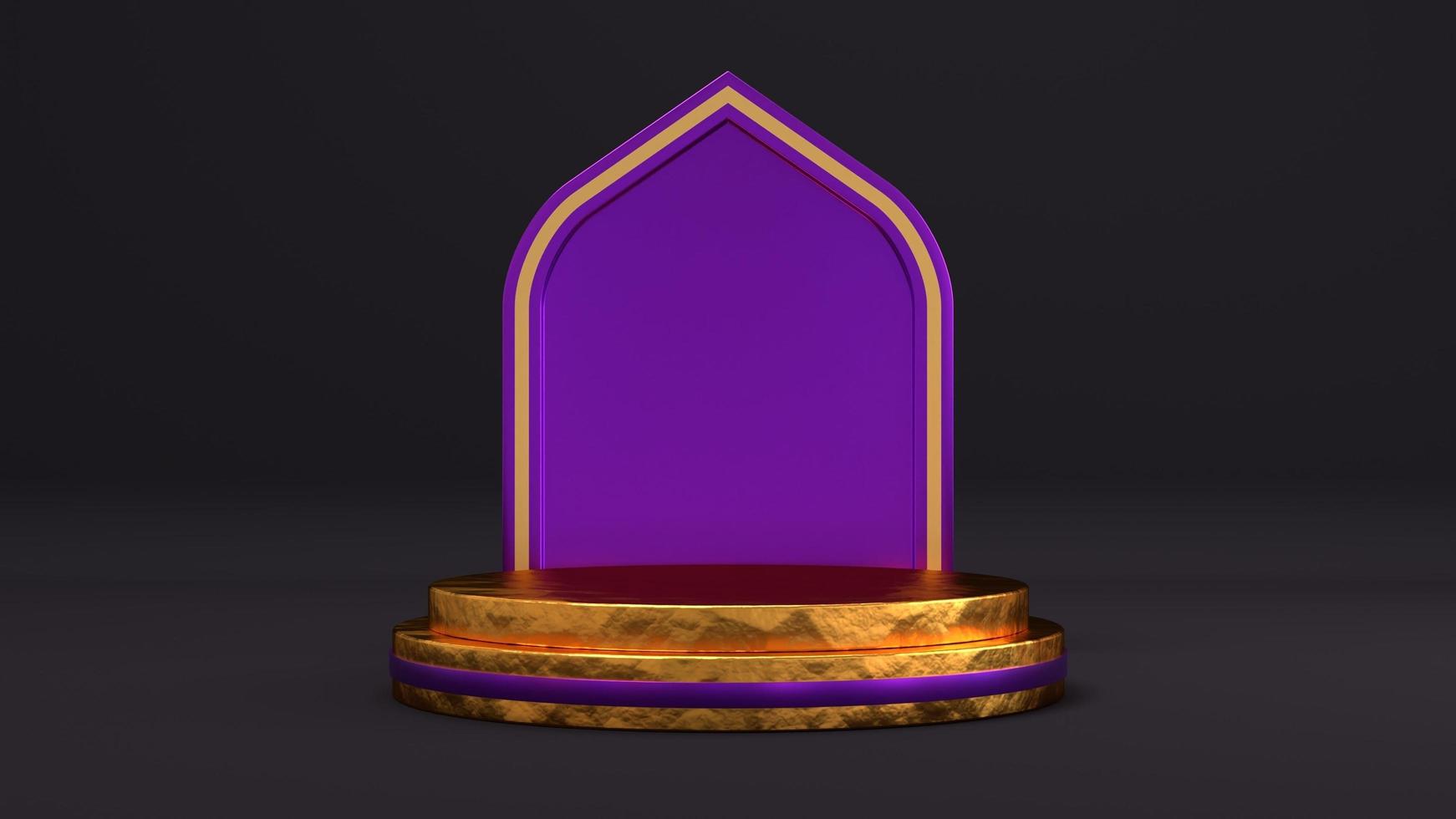 3d rendering islamic podium background photo