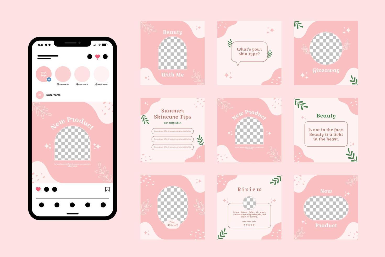 Skincare Social Media Template vector