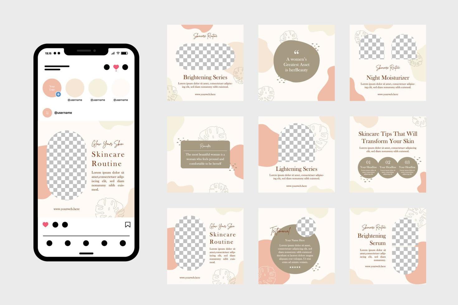 Skincare Social Media Template vector