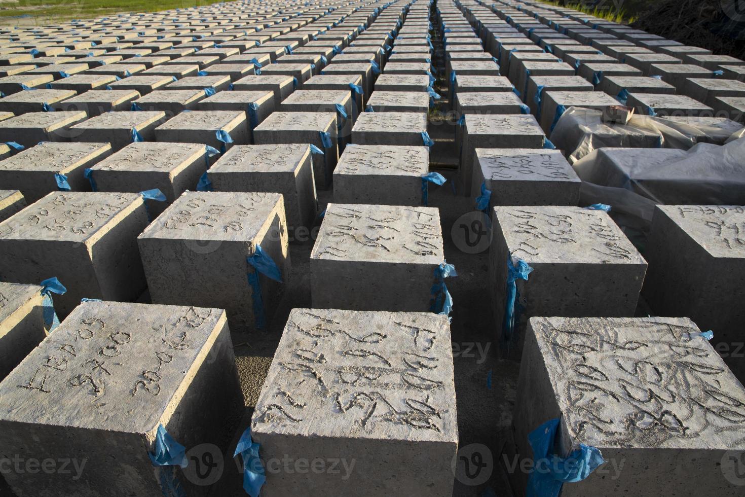 Grey Cube concrete block texture background photo