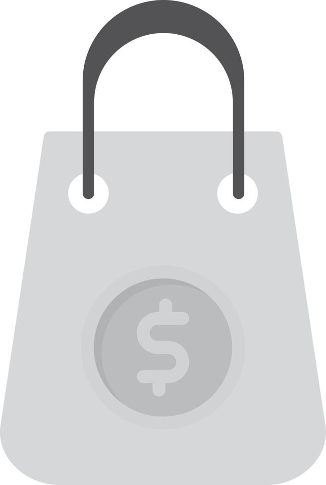 Shopping Bag Flat Greyscale vector