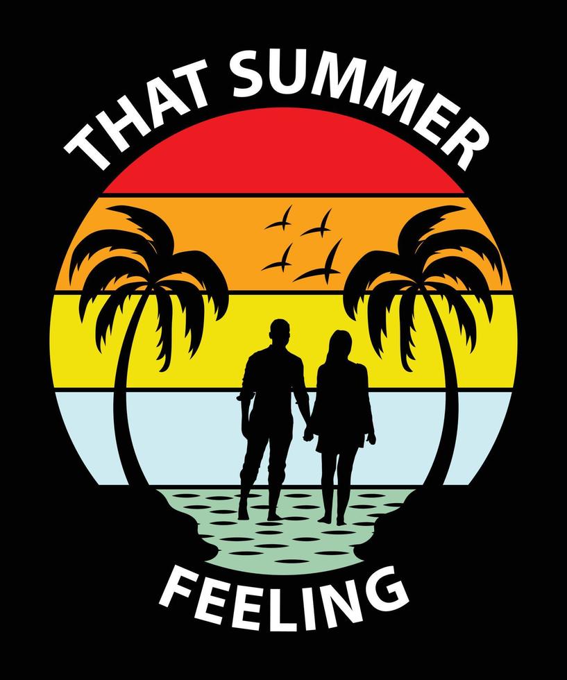 esa plantilla de diseño de camiseta de vector de sensación de verano