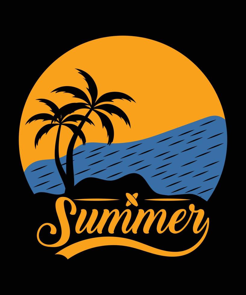 Sea Beach Natural Environment Vector T-Shirt Design Template