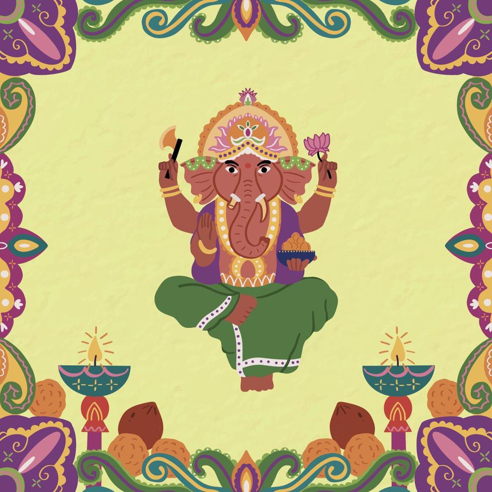 Ganesh Chaturthi Frame Background vector