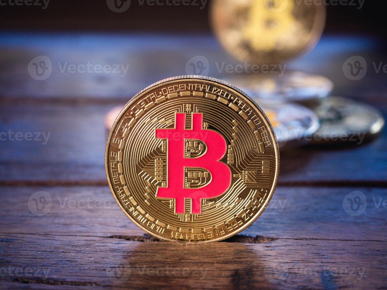 Bitcoin coins business financial concept. photo