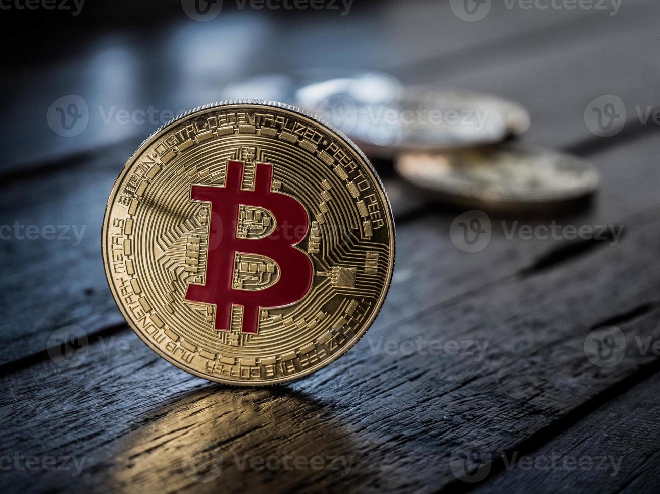 concepto financiero de negocios de monedas de bitcoin. foto