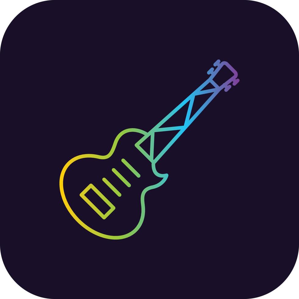 Electric Guitar Gradient Icon vector