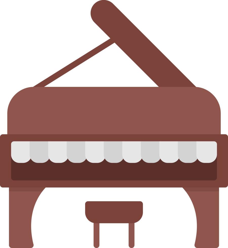 icono plano de piano vector