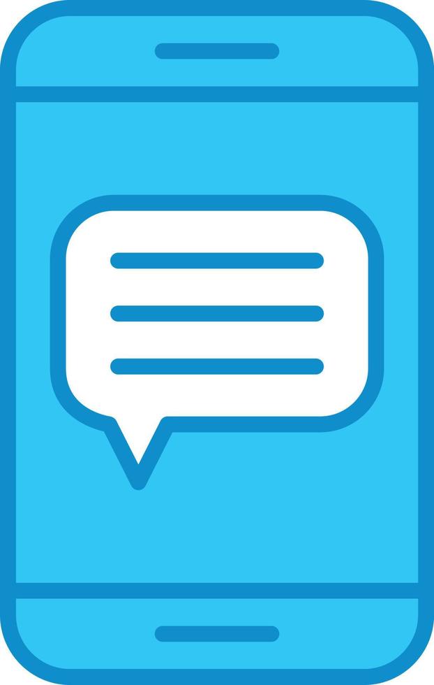 Message Line Filled Blue vector