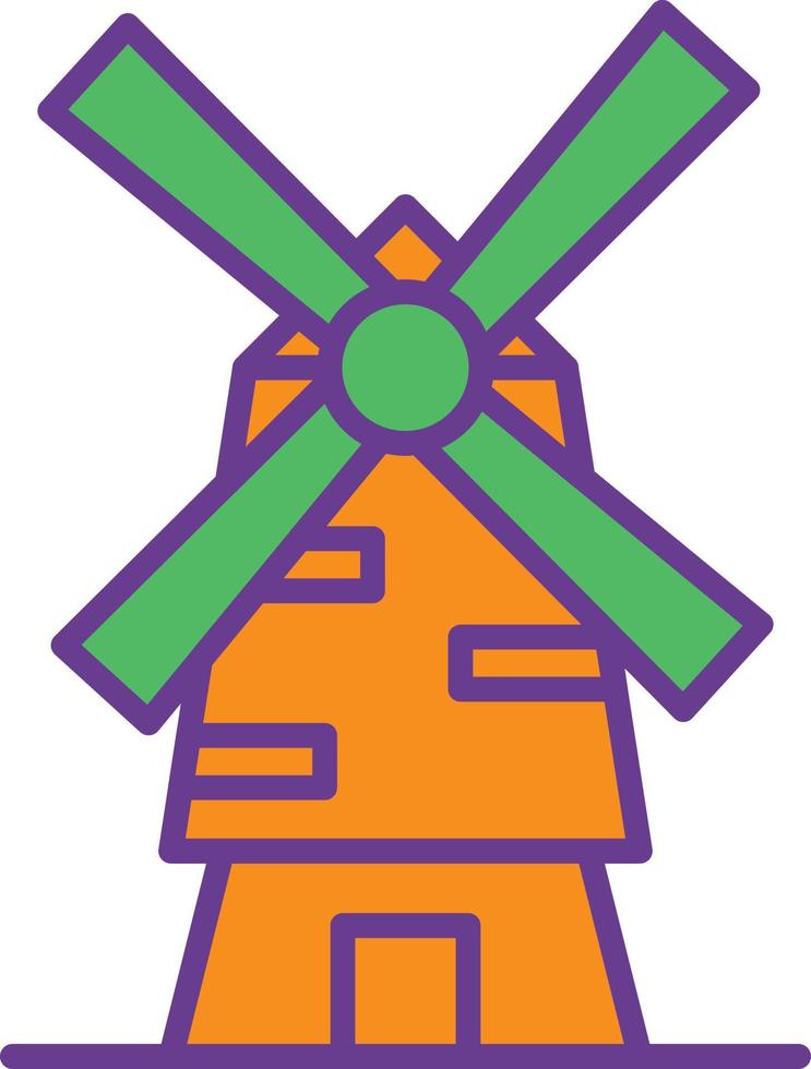 Windmill Line Filled Two Color vector