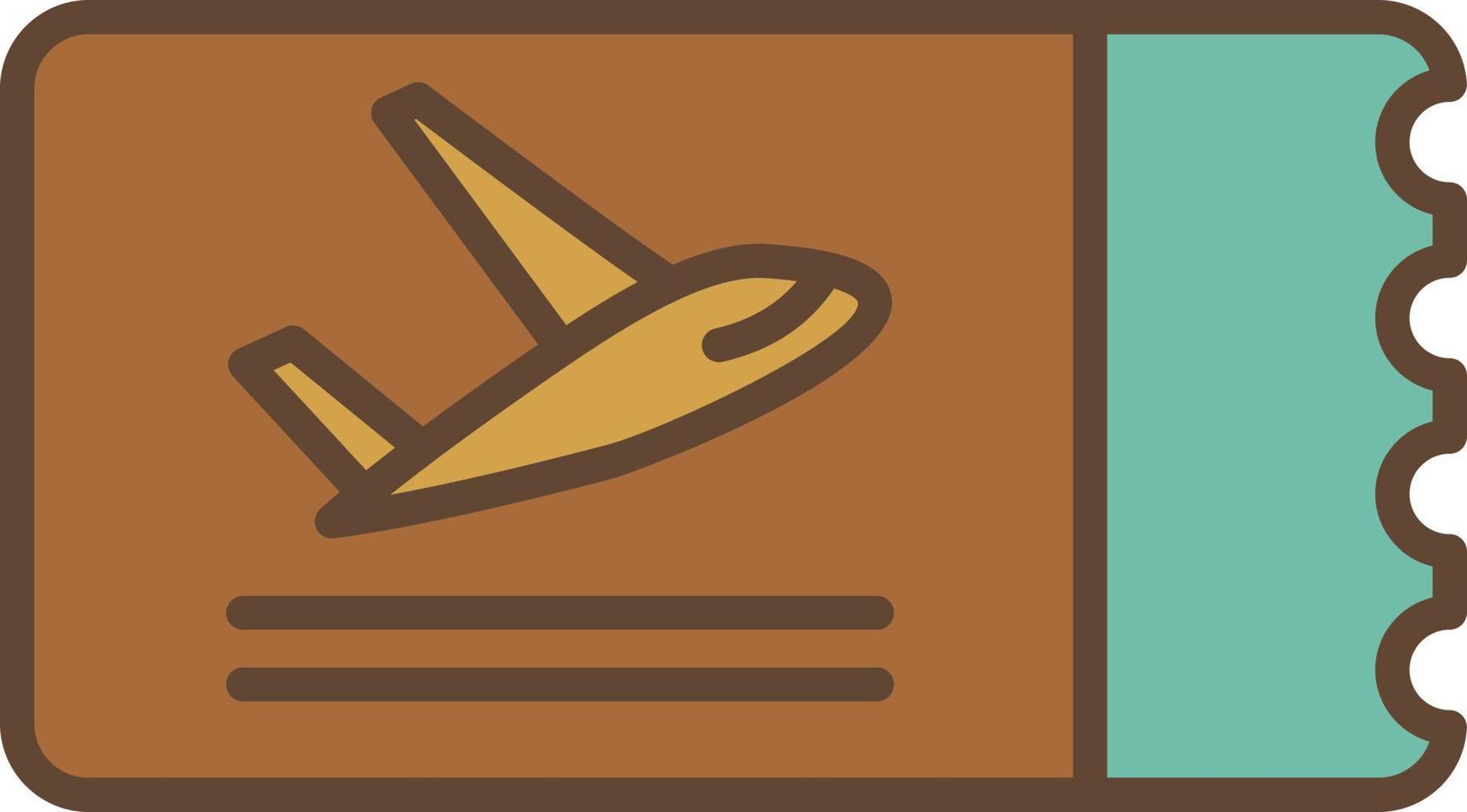 Airplane Ticket Filled Retro vector