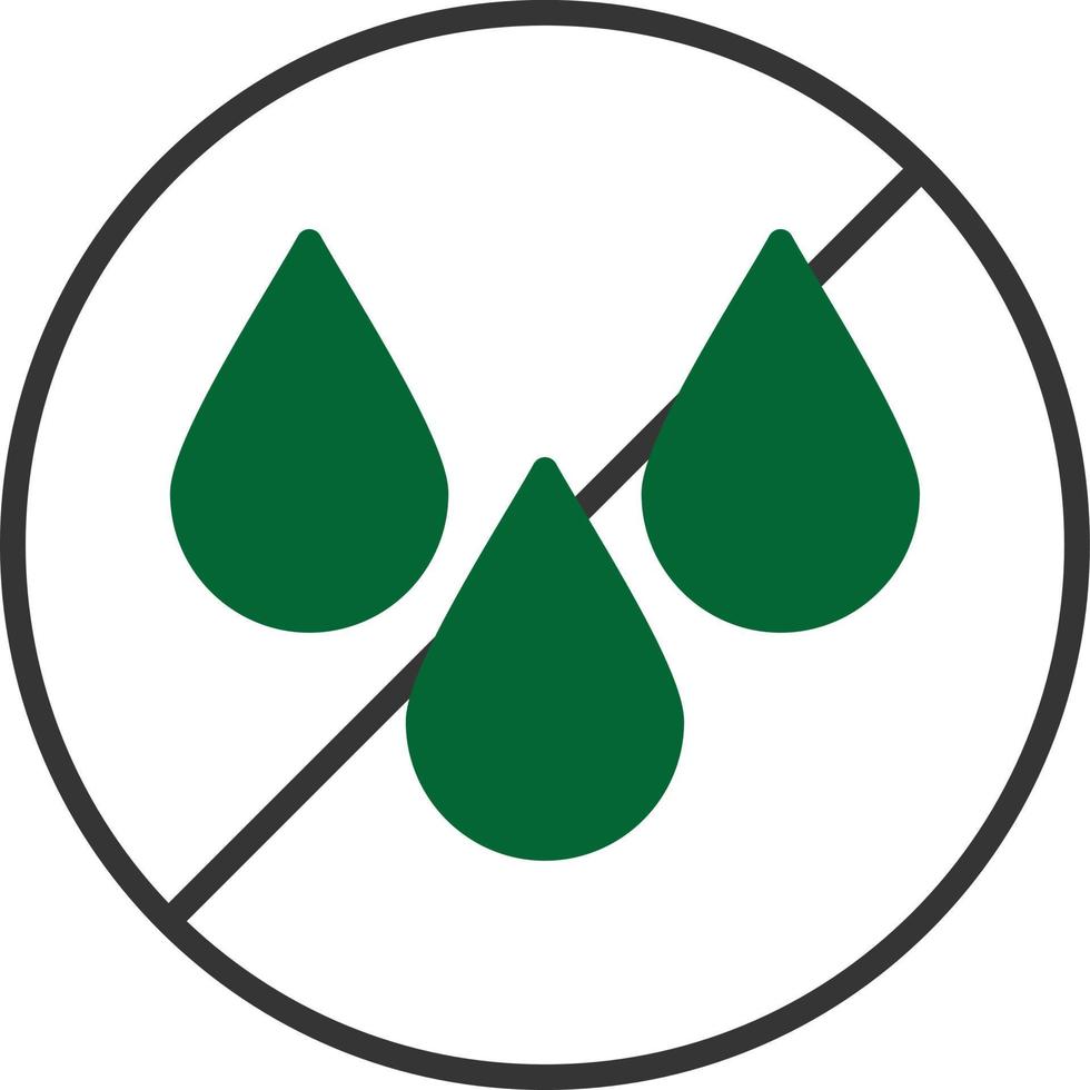 No Water Glyph Two Color vector
