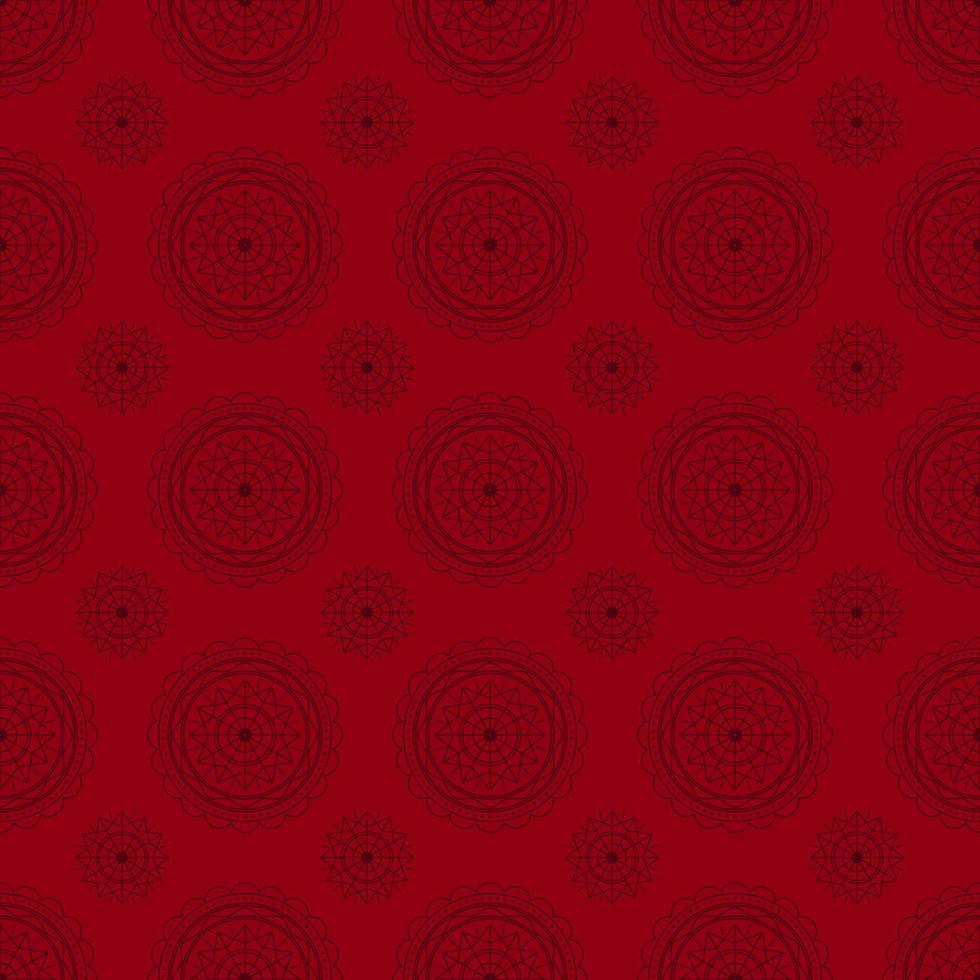 patrón de ornamento floral marrón oscuro sobre fondo marrón. estilo de repetición, línea y mandala. adecuado para fondos, telas, papeles pintados, textiles y decoraciones vector