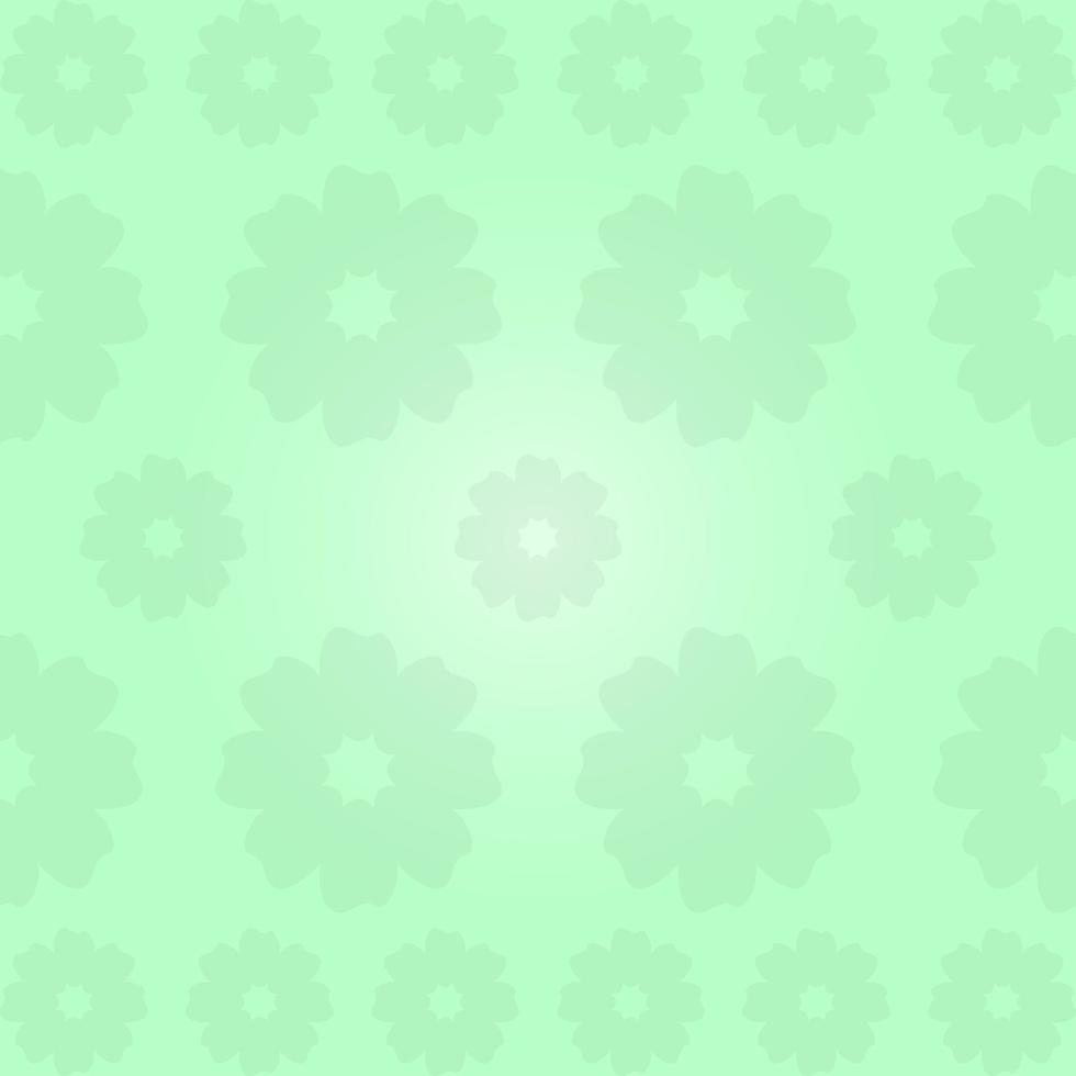 pastel green gradient background with flower patterns. repeat, simple, creative and unique. suitable for background, texture, wallpaper, decor, brochure and poster vector