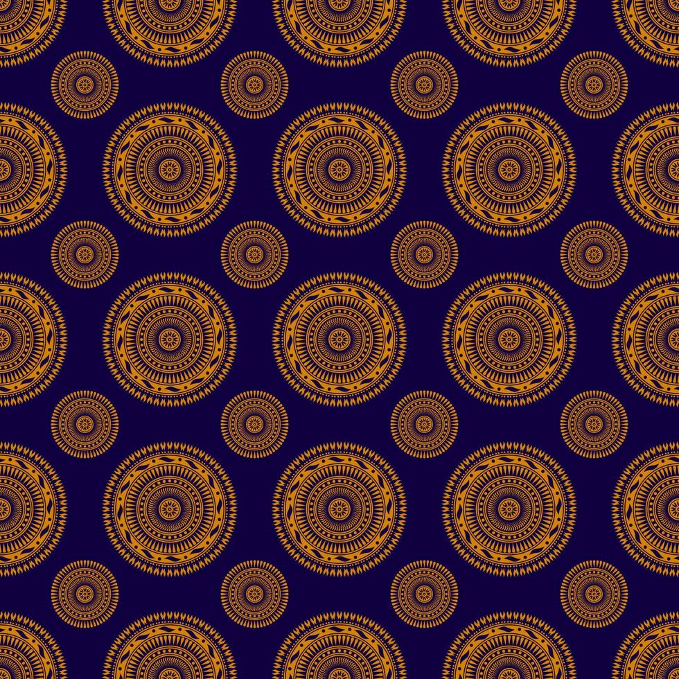 orange flower ornament pattern on dark blue background. unique, elegant, repeat, line and mandala style. suitable for backgrounds, fabrics, wallpapers, textiles, and decorations vector