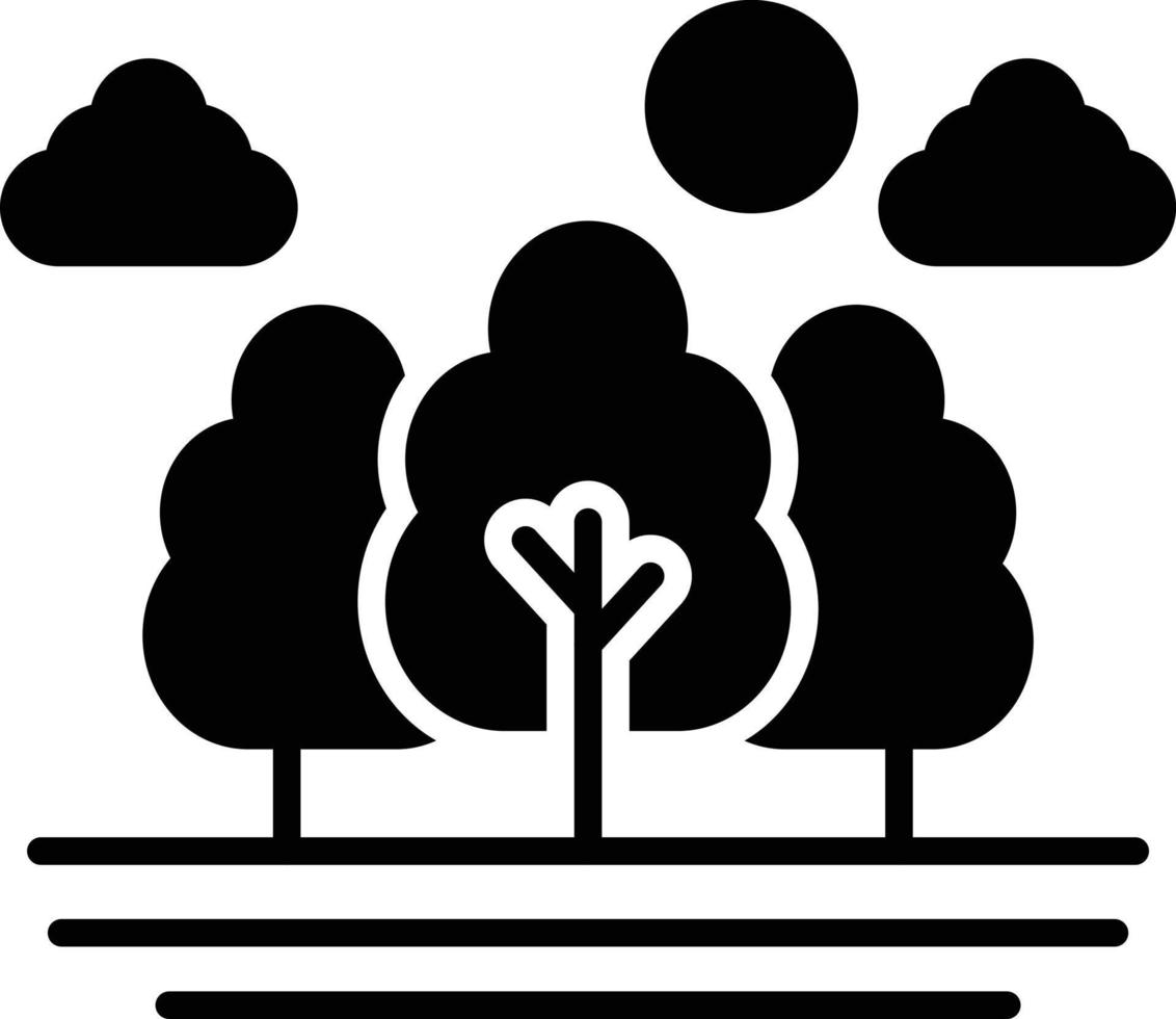 icono de glifo de bosque vector