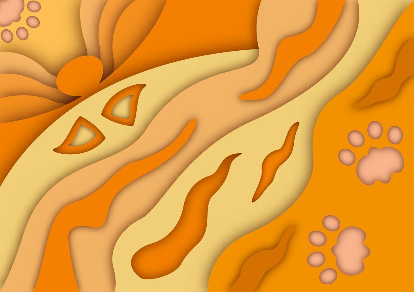 Papercut background Cat vector EPS10 illustration 009