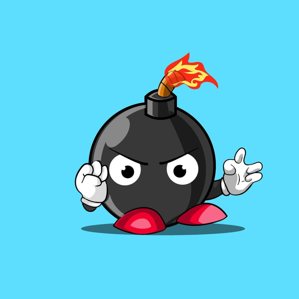 Premium vector l vector bomb which is cute, cool and very detailed. suitable for mascot design business advertisements, design logos