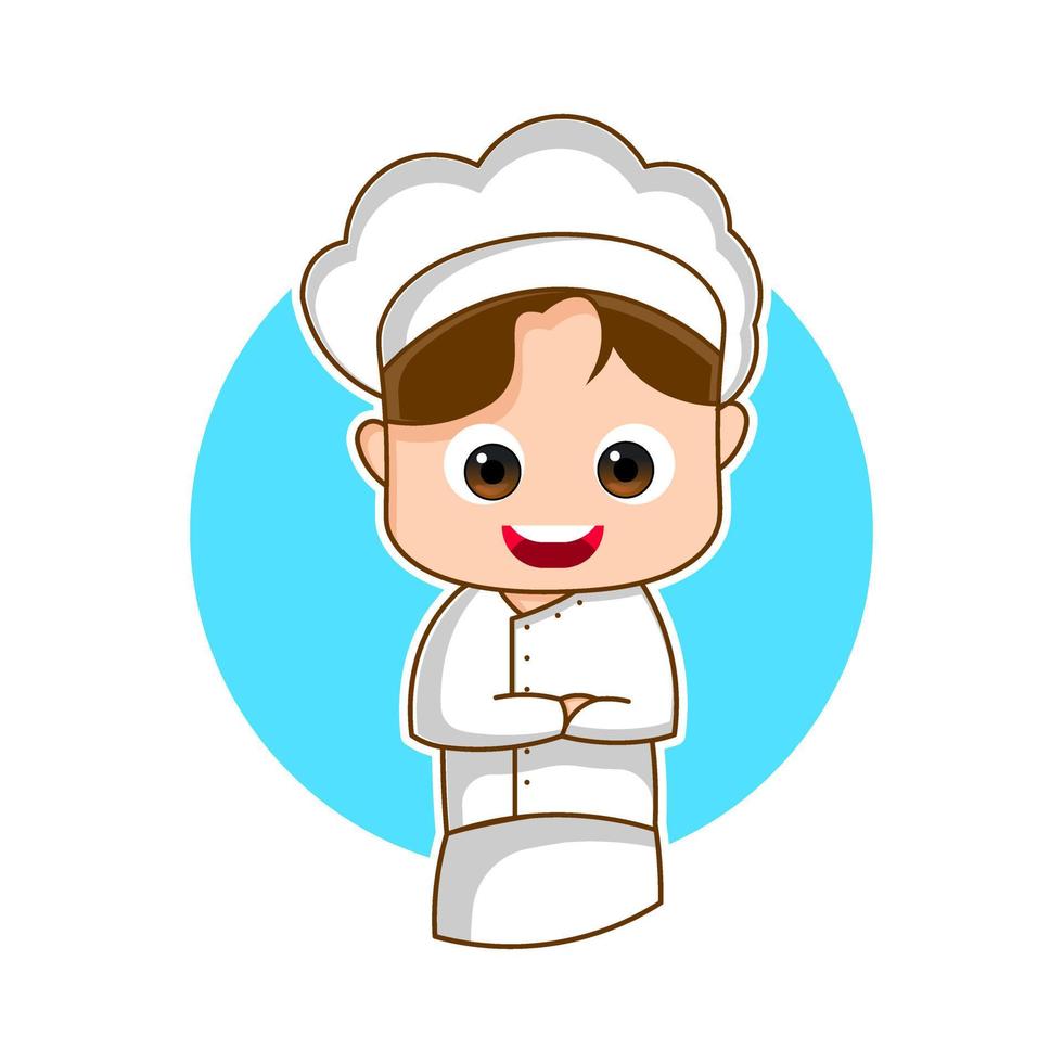 premium vector l cute and attractive chef or cook character design. design icon, design illustration.