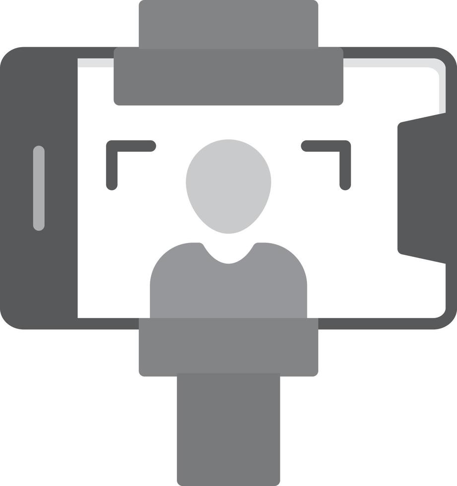 Selfie Flat Greyscale vector