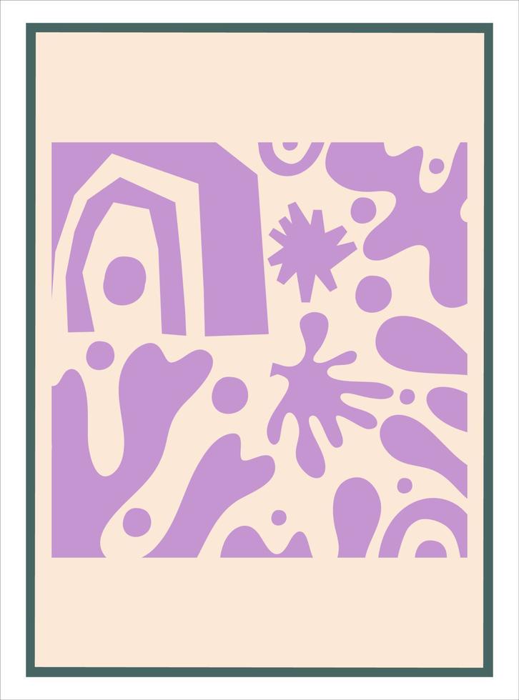 Aesthetic matisse poster isolated. Modern minimal design. Abstract vector illustration. Vintage nature graphic. Abstract art background vector. Trendy floral design
