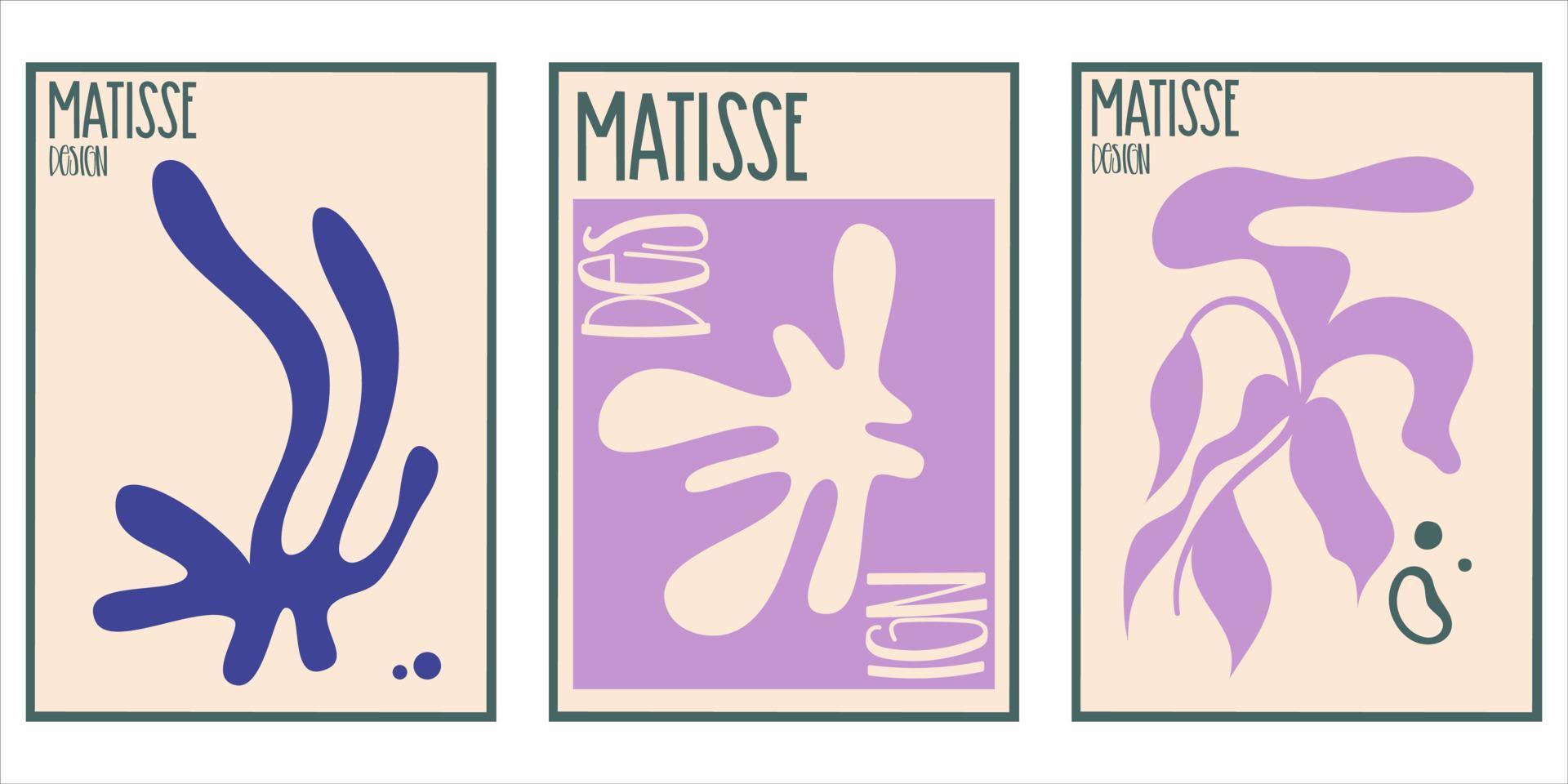 cartel estético de matisse aislado con texto. colección de diseño minimalista moderno. ilustración vectorial abstracta. gráfico de naturaleza vintage. vector de fondo de arte abstracto. diseño floral de moda