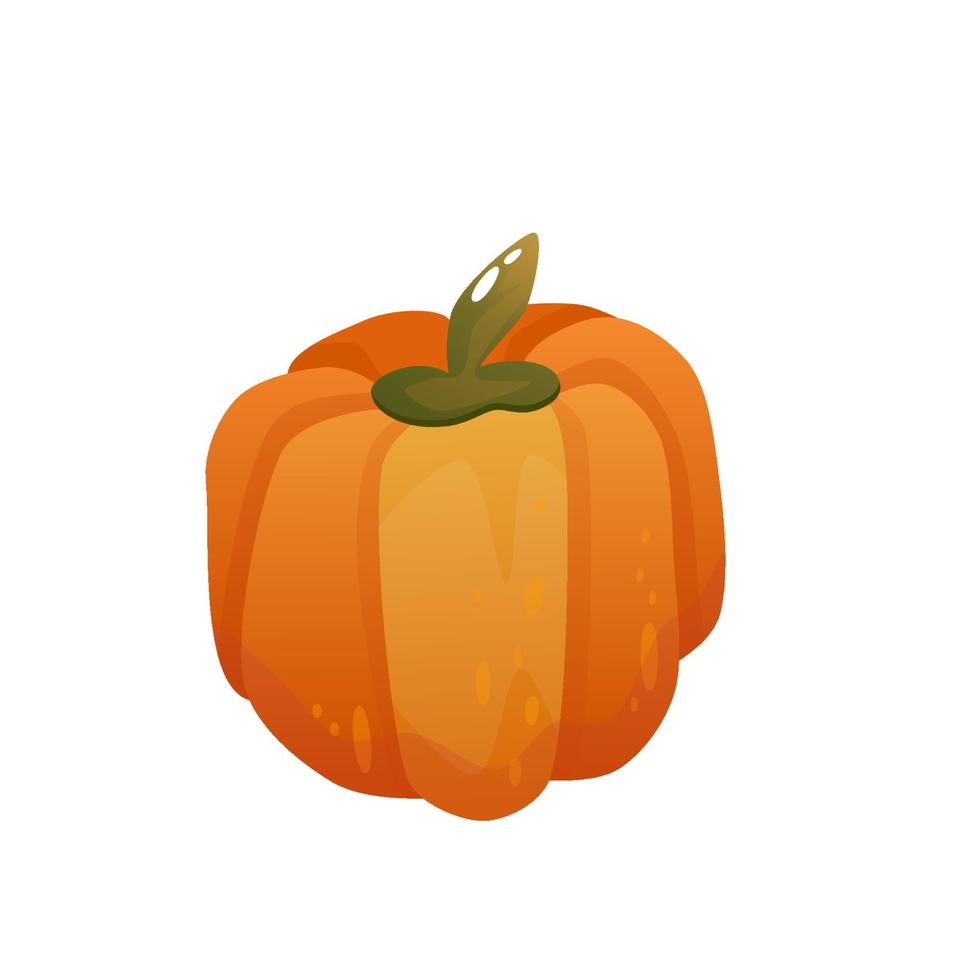 calabaza de otoño, gran diseño para cualquier propósito. calabaza vegetal orgánica. ilustración aislada de vector de dibujos animados. diseño de otoño