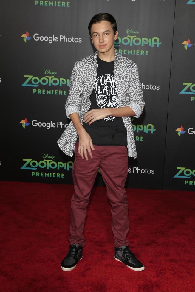 LOS ANGELES, FEB 17 - Hayden Byerly at the Zootopia Premiere at the El Capitan Theater on February 17, 2016 in Los Angeles, CA photo