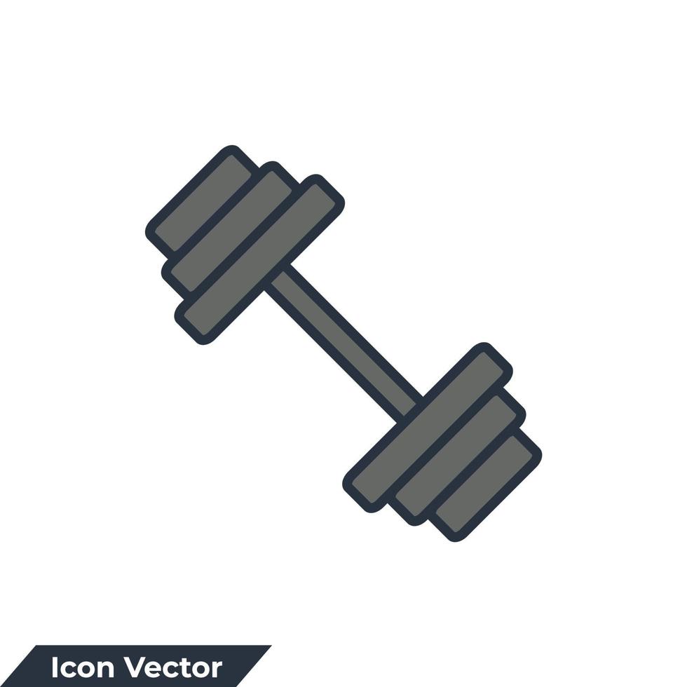 barbell icon logo vector illustration. dumbbell, Gym equipment symbol template for graphic and web design collection