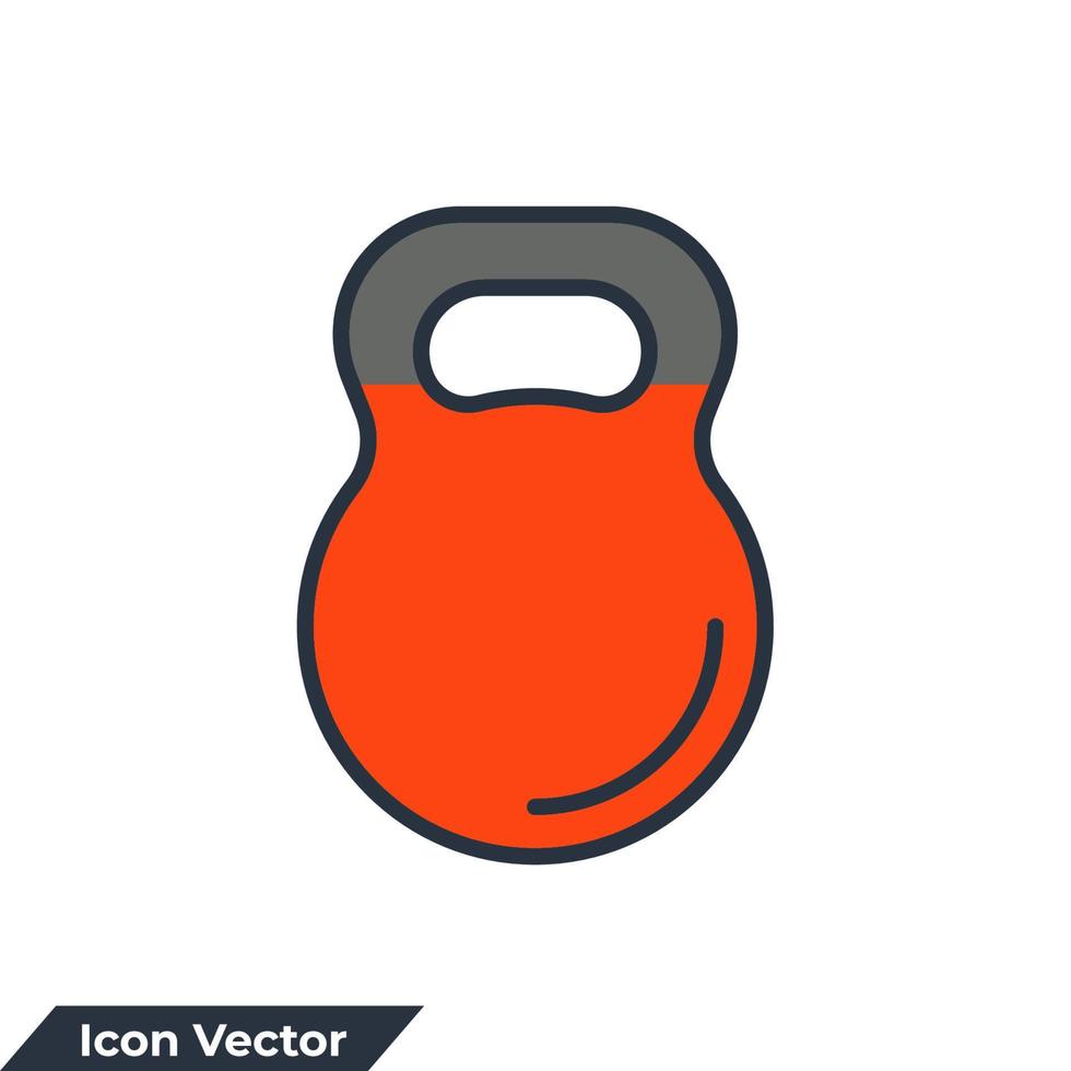 kettle bell icon logo vector illustration. Measuring symbol template for graphic and web design collection