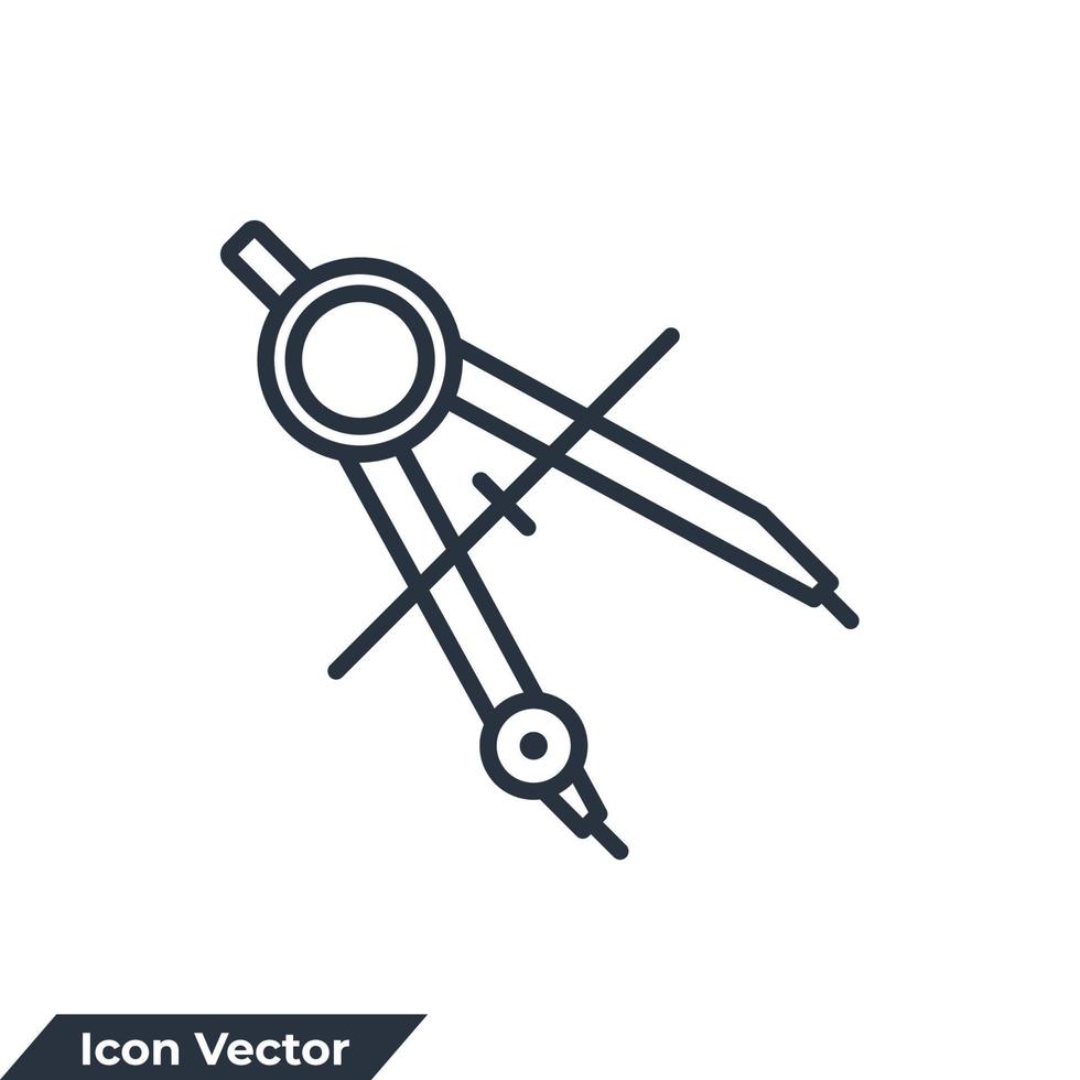 divider icon logo vector illustration. compass divider symbol template for graphic and web design collection